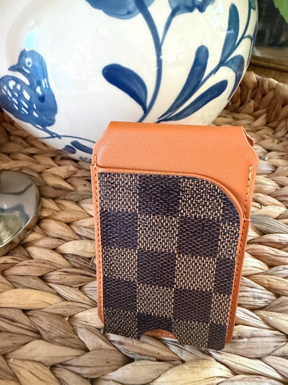 Upcycled Auth LV Damier Ebene Canvas MagSafe Bifold Wallet Card Holder